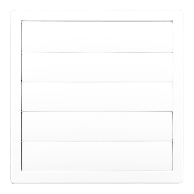 Rejilla ventilación cuadrada empotrable con lamas móviles ø 10 cm abs blanca