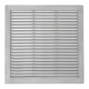 Rejilla ventilación cuadrada con tapones y mosquitera 250x250x7mm abs gris