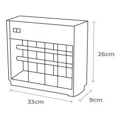 Mata insectos profesional eléctrico, cromo/negro, 2 x 8w 50 m² 33 x 9 x 26 cm