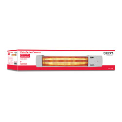 Estufa de cuarzo orientable 600 / 1200 w modelo marfil, 57 x 10 x 10,5 cm