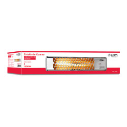 Estufa de cuarzo orientable 600 / 1200 w modelo cromo, 53,5 x 6 x 13,5 cm