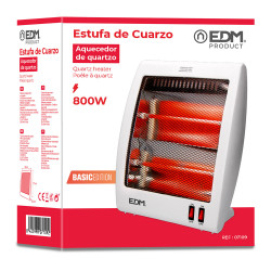 Estufa de cuarzo con sistema anti - vuelco 400 / 800 w, 30 x 13,5 x 37 cm