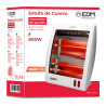 Estufa de cuarzo con sistema anti - vuelco 400 / 800 w, 30 x 13,5 x 37 cm