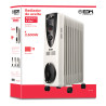 Radiador de aceite 2500 w con 11 elementos, 53,5 x 16,5 x 73 cm