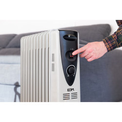 Radiador de aceite 2500 w con 11 elementos, 53,5 x 16,5 x 73 cm