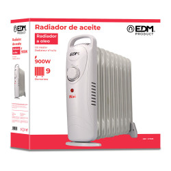 Radiador de aceite 900 w con 9 elementos modelo junior, 39 x 10 x 37 cm