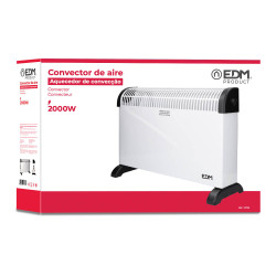 Convector de aire modelo básico 2000 w, 62,5 x 14 x 49 cm