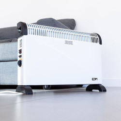 Convector de aire modelo turbo 2000 w, 62,5 x 14 x 49 cm