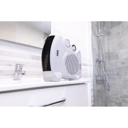 Calefactor compacto 2 en 1 vertical/horizontal 1.000 - 2.000 w blanco, 25 x 25 x 12,5 cm