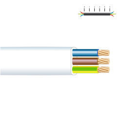 Manguera plana 3 g 1,00 mm² blanca euro/m