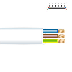 Manguera plana 3 g 1,50 mm² blanca euro/m