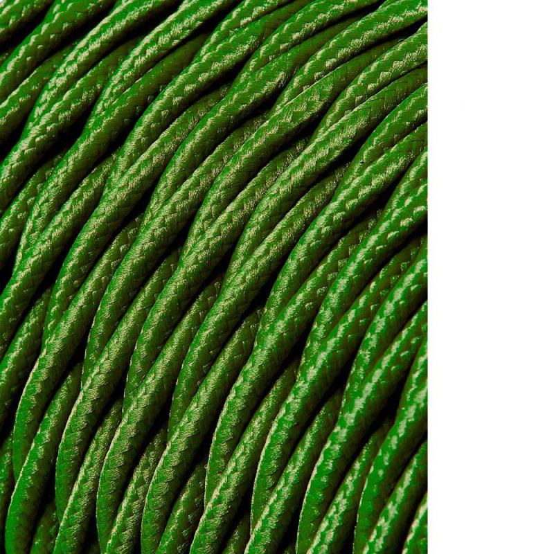 Carrete cable textil trenzado h03vv-f 2 x 0,75 mm² verde, 25 m