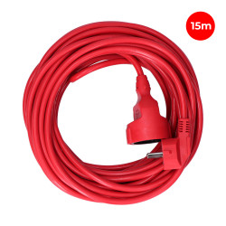 Prolongador con 1 toma 2p+t, 16a 250v~ 15 m de cable h05vv-f 3g1,5mm² rojo