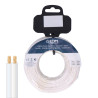 Carrete cable paralelo telefono blanco 2 vias 10 m