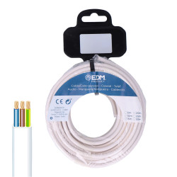 Carrete manguera plana 3 g 1,50 mm² blanca, 5 m