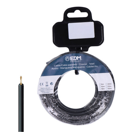 Carrete cablecillo h07z1-k 2,50 mm² negro, 15 m