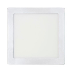 Downlight led superficie cuadrado cromado 20 w 1500 lm 4000 k luz dia 22 x 22 x 3 cm