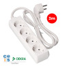 Prolongador con 4 tomas 2p+t, 16a 250v~ 3 m de cable h05vv-f 3g1,5mm² blanco