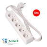 Base multiple 5 tomas t/tl 10/16a tipo f 3m. 3x1,5mm