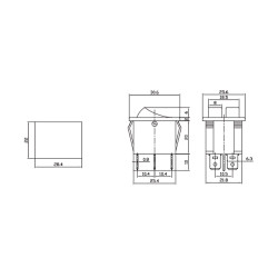 Interruptor doble luminoso empotrado on/off 15a 6 patillas