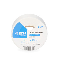 Cinta aislante calidad "supra" blanca 25 mm x 25 m