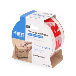Cinta de embalar "muy frágil" 48 micras 50 mm x 48 m