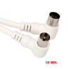Prolongacion tv acodada 9,5mm 10m envasada blanca