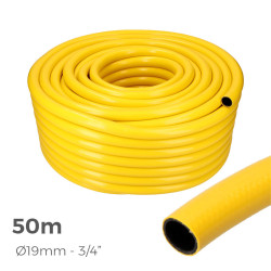 Manguera de jardín color amarillo ø interior 19mm ø exterior 23mm (3/4") rollo 50m