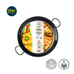 Paellera tradicional de acero esmaltado ø34 cm (6 personas)