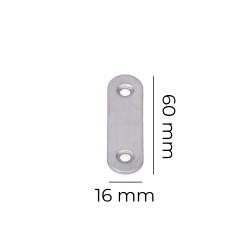 Placa acero inox 57x16x1,5mm