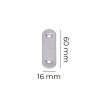 Placa acero inox 57x16x1,5mm