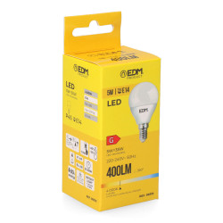 Bombilla esferica led e14 5 w 400 lm 4000 k luz dia ø4,5 x 8 cm