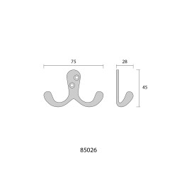 Colgador doble de aluminio blanco