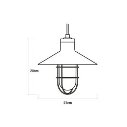 Lámpara de techo metalica vintage e27 60w color negro ø27 x 28 cm