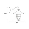 Aplique de pared metalico vintage e27 60 w color negro ø32 x 37 x 27,5 cm