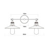 Aplique de pared doble vintage metalico e27 60 w 63 x 29 cm