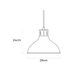 Lámpara de techo metalica vintage e27 60w color negro ø29 x 24 cm