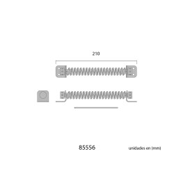 Muelle para puertas niquel 170mm