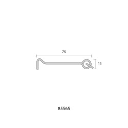 Caja 50 unidades aldabilla doble hembrilla 75 mm. hierro zincado