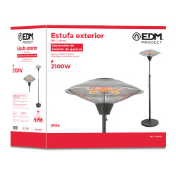 Estufa de cuarzo de exterior 2100 w con pie