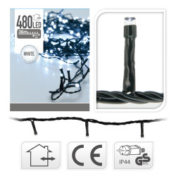 Guirnalda con función fija, uso exterior, blanco frío, 480 leds, 36 m