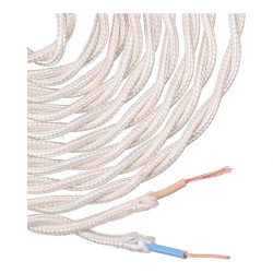 Carrete cable textil trenzado h03vv-f 2 x 0,75 mm² beige, 5 m