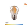 Bombilla esferica con filamento de led cristal vintage e27 4,5w 400lm 2000k luz calida ø4,5x7,8cm edm