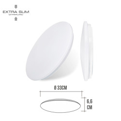 Aplique led circular de superficie 18w 6500 k 1820 lm ø32,5 x 6,2 cm