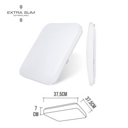 Aplique led cuadrado extraplano de superficie 24 w 4000 k 2490 lm 36,7 x 36,7 x 6,2 cm