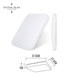 Aplique led cuadrado extraplano de superficie 24 w 6500 k 2490 lm 36,7 x 36,7 x 6,2 cm