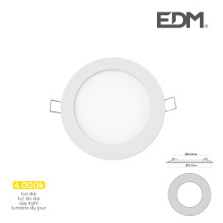 Mini downlight led empotrable redondo 6 w 4000 k luz dia color blanco ø11,7 cm