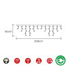 Cortina icicle con programador easy-connect multifunción 2x0,5m 12 tiras 40 leds blanco calido