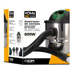 Aspirador de cenizas 800 w con cable 2 m