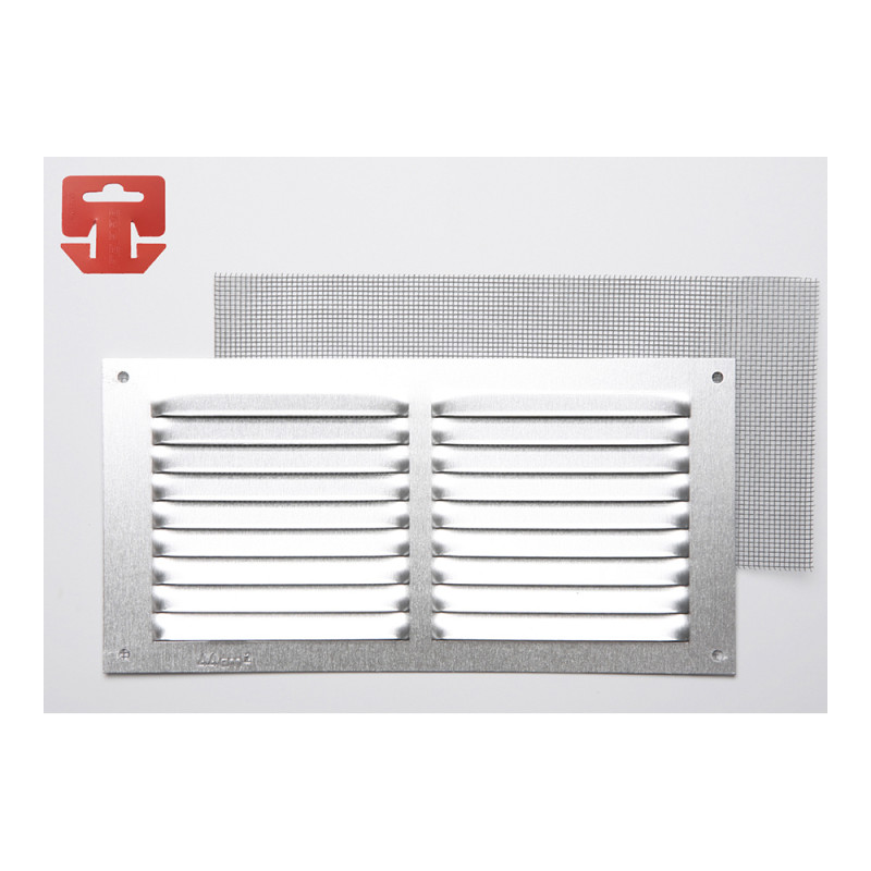 Rejilla con mosquitera. aluminio 0.6 natural 300x150mm (g)